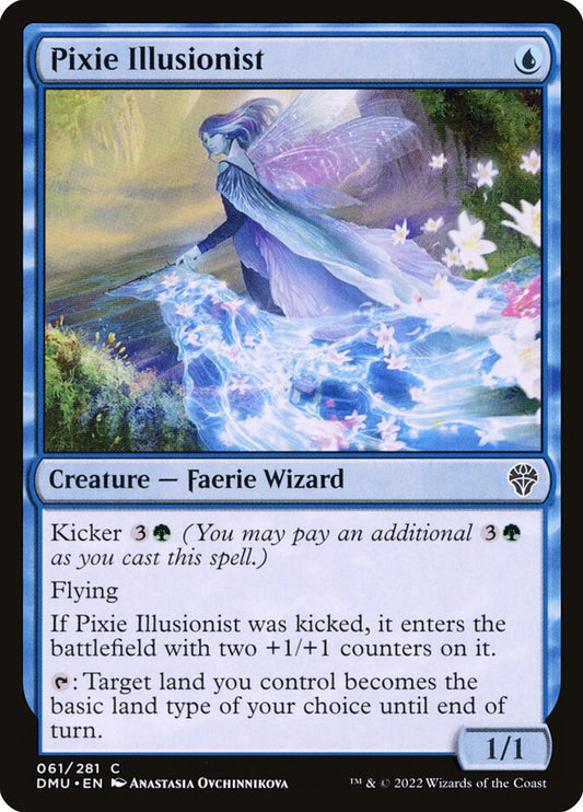 This Is An Image Of The Magic The Gathering Card Pixie Illusionist From The Set Dominaria United - Designed By Artist Anastasia Ovchinnikova