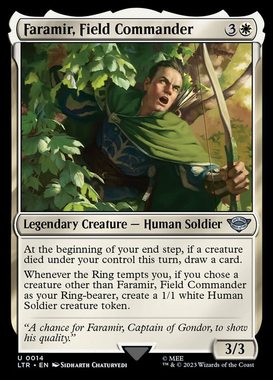 This Is An Image Of The Magic The Gathering Card Faramir, Field Commander From The Set The Lord of the Rings: Tales of Middle-earth - Designed By Artist Sidharth Chaturvedi