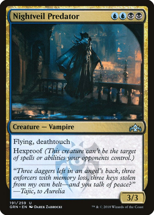 This Is An Image Of The Magic The Gathering Card Nightveil Predator From The Set Ravnica Remastered - Designed By Artist Darek Zabrocki