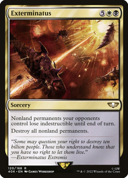 This Is An Image Of The Magic The Gathering Card Exterminatus From The Set Warhammer 40,000 Commander - Designed By Artist Games Workshop