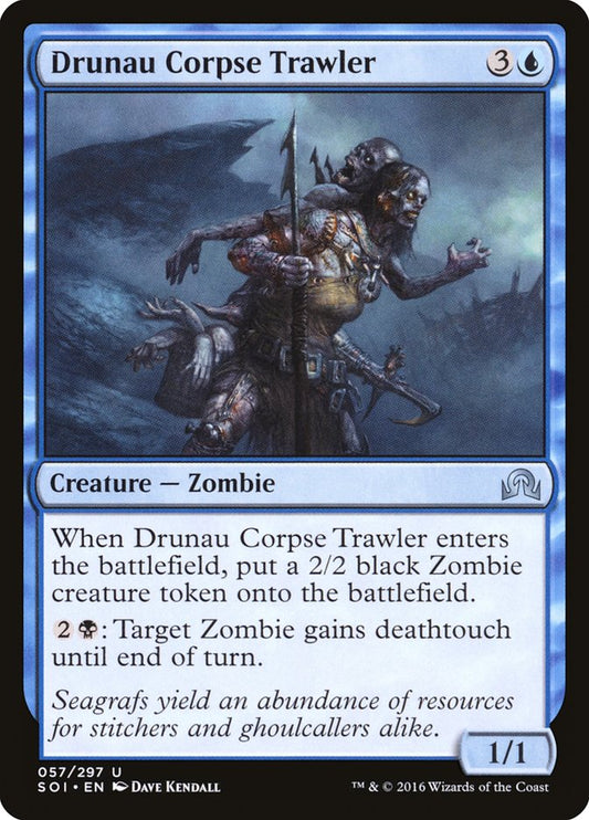 This Is An Image Of The Magic The Gathering Card Drunau Corpse Trawler From The Set Innistrad Remastered - Designed By Artist Dave Kendall