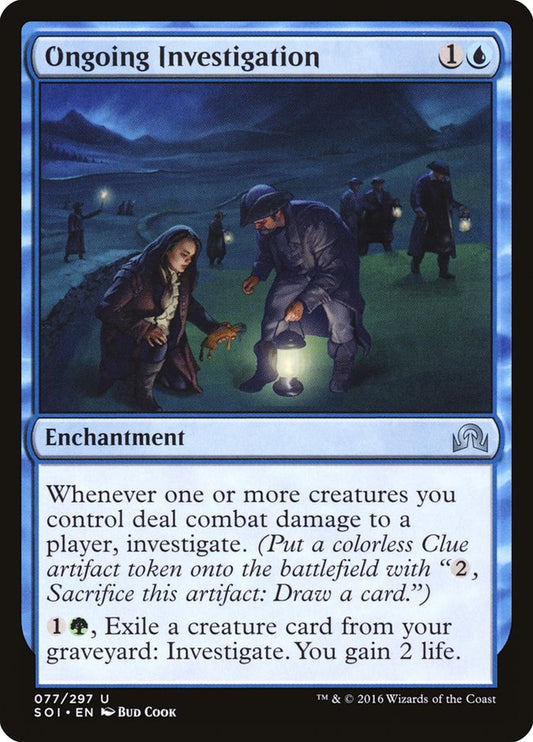 This Is An Image Of The Magic The Gathering Card Ongoing Investigation From The Set Murders at Karlov Manor Commander - Designed By Artist Bud Cook