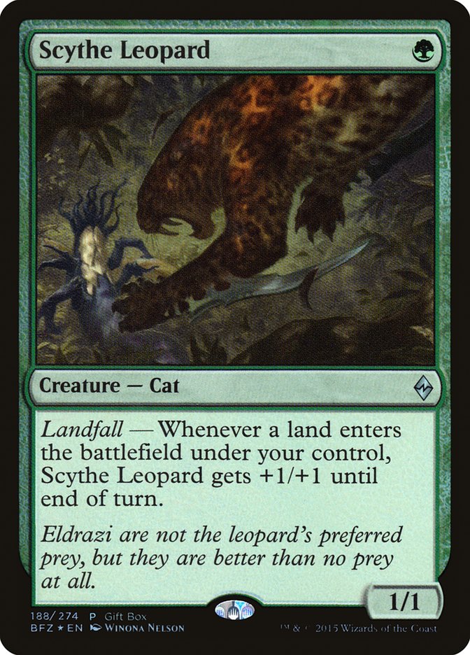 This Is An Image Of The Magic The Gathering Card Scythe Leopard From The Set Duel Decks: Nissa vs. Ob Nixilis - Designed By Artist Daniel Ljunggren
