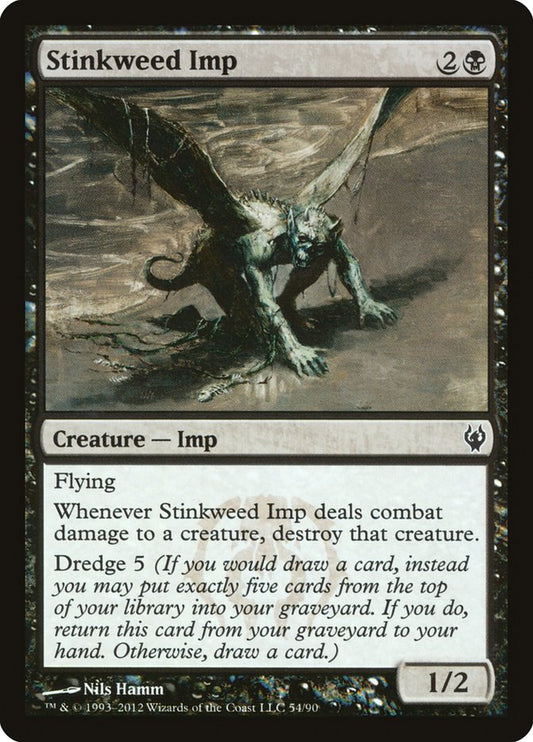 This Is An Image Of The Magic The Gathering Card Stinkweed Imp From The Set Duel Decks Anthology: Divine vs. Demonic - Designed By Artist Nils Hamm
