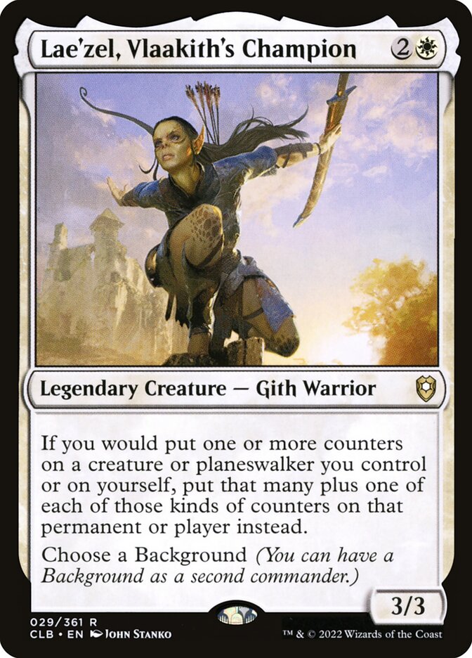 This Is An Image Of The Magic The Gathering Card Lae'zel, Vlaakith's Champion From The Set Commander Legends: Battle for Baldur's Gate - Designed By Artist John Stanko