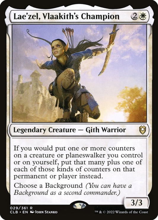 This Is An Image Of The Magic The Gathering Card Lae'zel, Vlaakith's Champion From The Set Commander Legends: Battle for Baldur's Gate - Designed By Artist John Stanko
