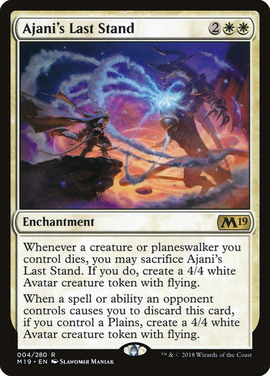 This Is An Image Of The Magic The Gathering Card Ajani's Last Stand From The Set Core Set 2019 - Designed By Artist Slawomir Maniak