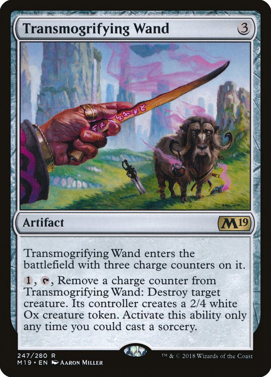 This Is An Image Of The Magic The Gathering Card Transmogrifying Wand From The Set Commander Masters - Designed By Artist Aaron Miller