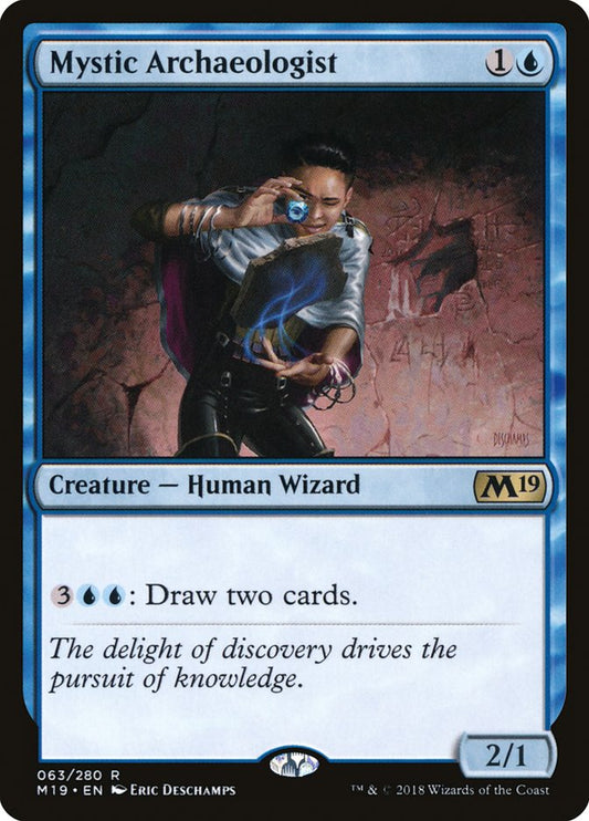 This Is An Image Of The Magic The Gathering Card Mystic Archaeologist From The Set Foundations - Designed By Artist Eric Deschamps