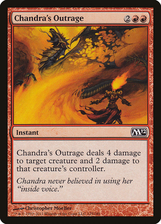 This Is An Image Of The Magic The Gathering Card Chandra's Outrage From The Set Core Set 2020 - Designed By Artist Christopher Moeller