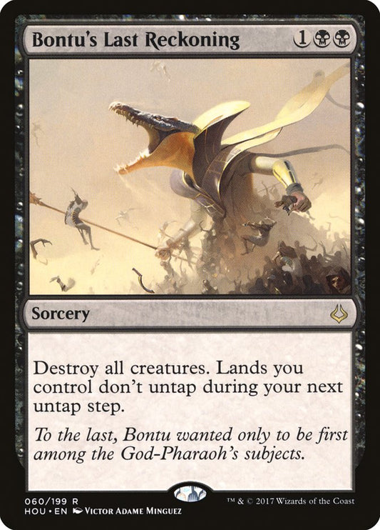 This Is An Image Of The Magic The Gathering Card Bontu's Last Reckoning From The Set Hour of Devastation - Designed By Artist Victor Adame Minguez
