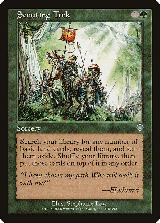 This Is An Image Of The Magic The Gathering Card Scouting Trek From The Set Invasion - Designed By Artist Stephanie Law