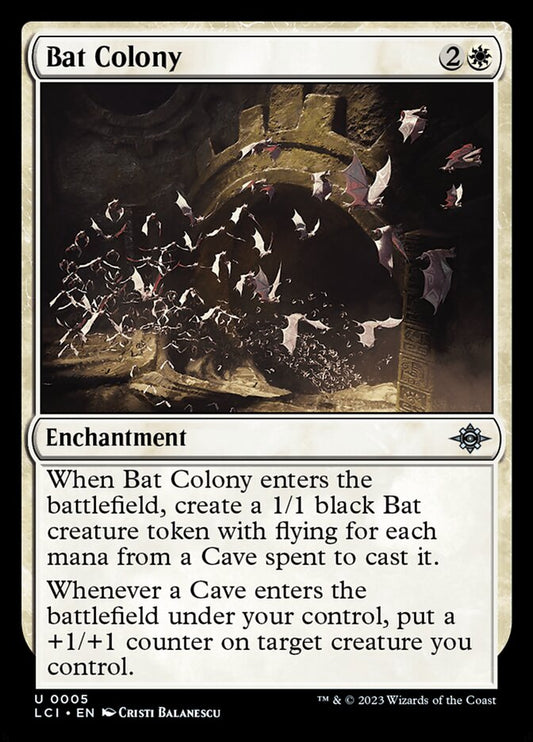 This Is An Image Of The Magic The Gathering Card Bat Colony From The Set The Lost Caverns of Ixalan - Designed By Artist Cristi Balanescu