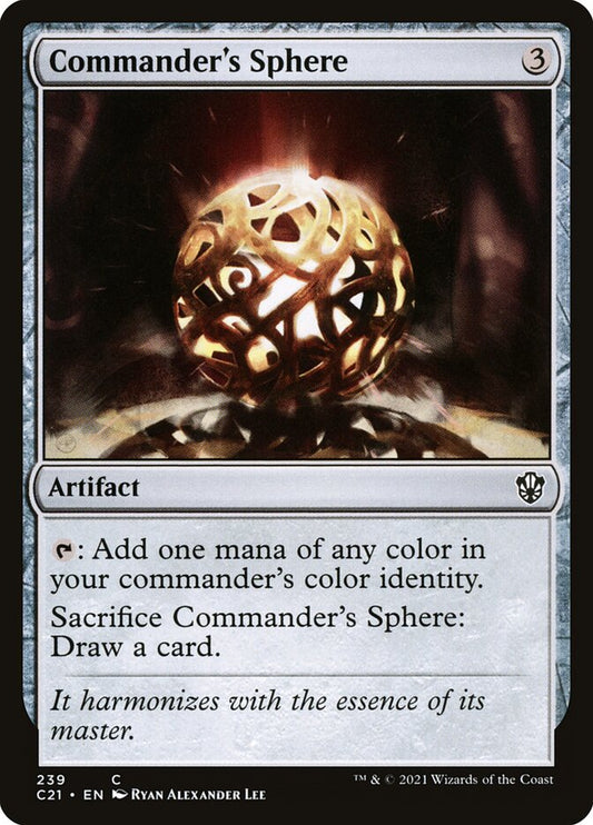 This Is An Image Of The Magic The Gathering Card Commander's Sphere From The Set Duskmourn: House of Horror Commander - Designed By Artist Ryan Alexander Lee