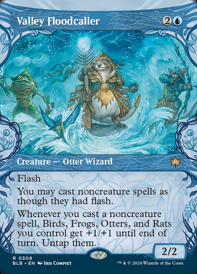 This Is An Image Of The Magic The Gathering Card Valley Floodcaller From The Set Bloomburrow - Designed By Artist Victor Adame Minguez