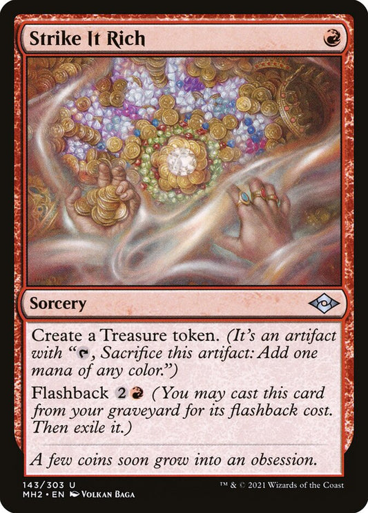This Is An Image Of The Magic The Gathering Card Strike It Rich From The Set Modern Horizons 2 - Designed By Artist Volkan Baǵa