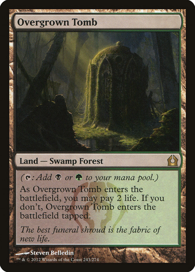 This Is An Image Of The Magic The Gathering Card Overgrown Tomb From The Set Ravnica Remastered - Designed By Artist Rob Alexander