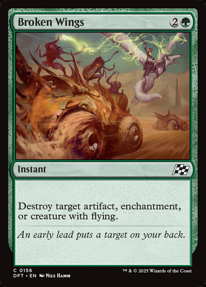 This Is An Image Of The Magic The Gathering Card Broken Wings From The Set Aetherdrift - Designed By Artist Nils Hamm