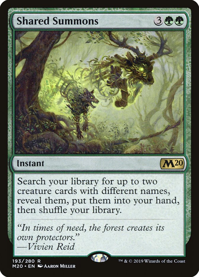 This Is An Image Of The Magic The Gathering Card Shared Summons From The Set Core Set 2020 - Designed By Artist Aaron Miller