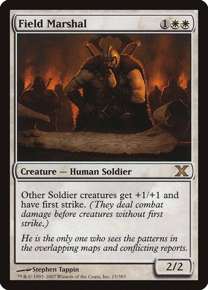 This Is An Image Of The Magic The Gathering Card Field Marshal From The Set Tenth Edition - Designed By Artist Stephen Tappin