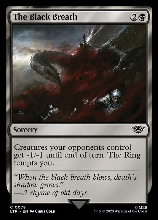 This Is An Image Of The Magic The Gathering Card The Black Breath From The Set The Lord of the Rings: Tales of Middle-earth - Designed By Artist Chris Cold