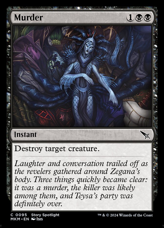 This Is An Image Of The Magic The Gathering Card Murder From The Set Duskmourn: House of Horror - Designed By Artist Domenico Cava