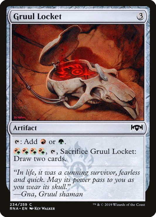 This Is An Image Of The Magic The Gathering Card Gruul Locket From The Set Ravnica Allegiance - Designed By Artist Kev Walker