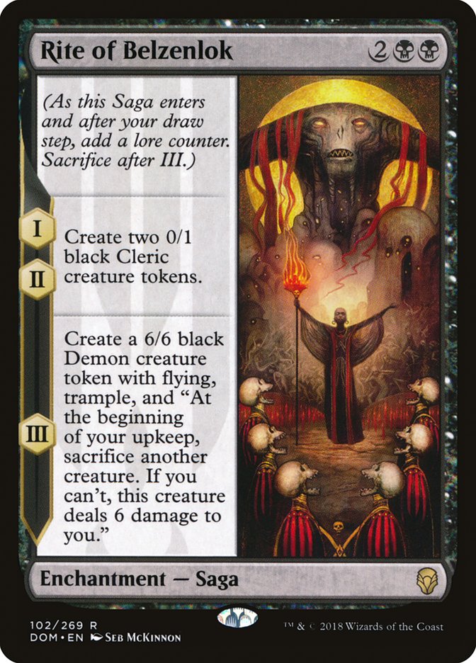 This Is An Image Of The Magic The Gathering Card Rite of Belzenlok From The Set Dominaria - Designed By Artist Seb McKinnon