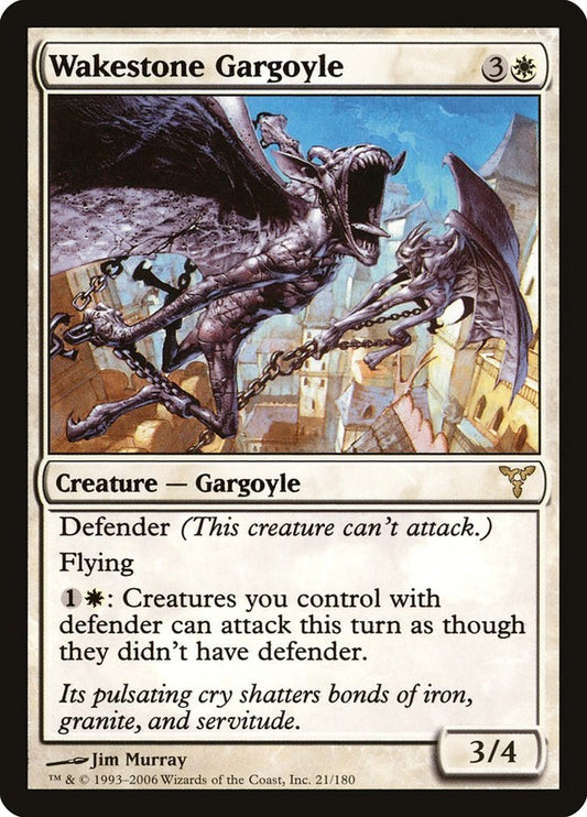 This Is An Image Of The Magic The Gathering Card Wakestone Gargoyle From The Set Tarkir: Dragonstorm Commander - Designed By Artist Jim Murray