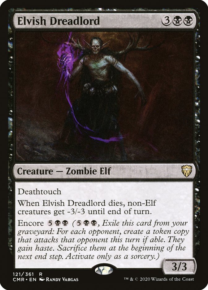 This Is An Image Of The Magic The Gathering Card Elvish Dreadlord From The Set Commander Legends - Designed By Artist Randy Vargas
