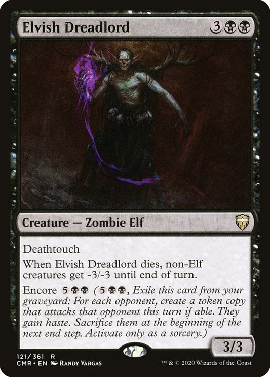 This Is An Image Of The Magic The Gathering Card Elvish Dreadlord From The Set Commander Legends - Designed By Artist Randy Vargas