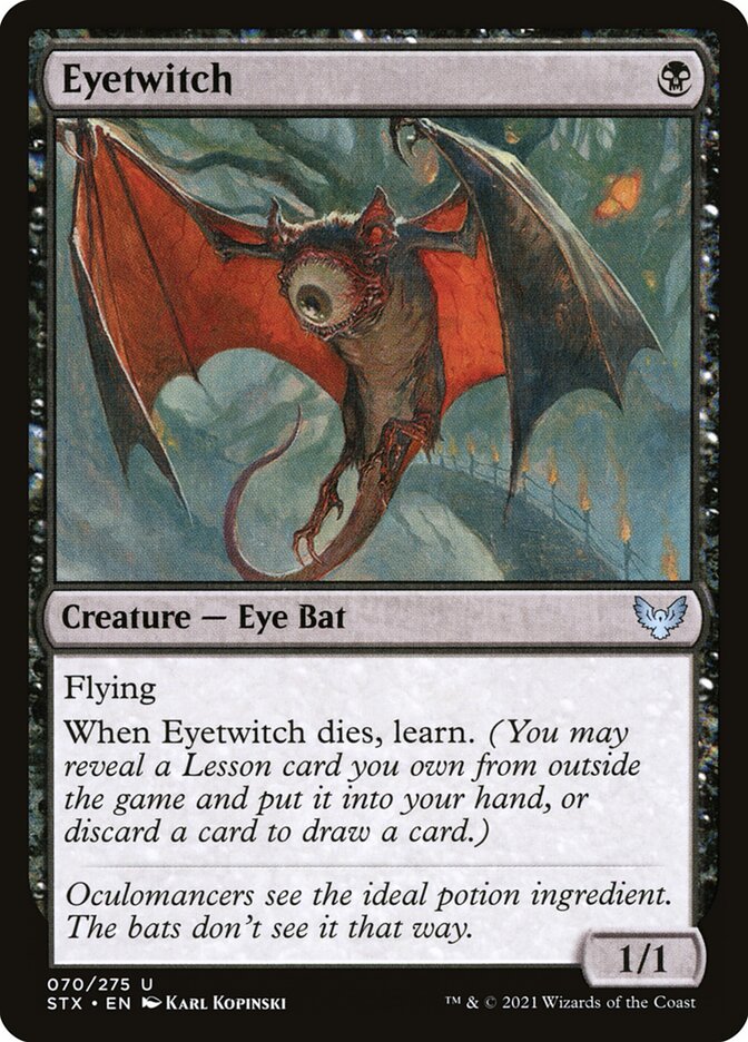 This Is An Image Of The Magic The Gathering Card Eyetwitch From The Set Strixhaven: School of Mages - Designed By Artist Karl Kopinski
