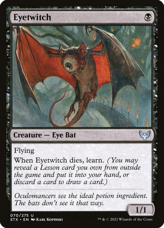 This Is An Image Of The Magic The Gathering Card Eyetwitch From The Set Strixhaven: School of Mages - Designed By Artist Karl Kopinski
