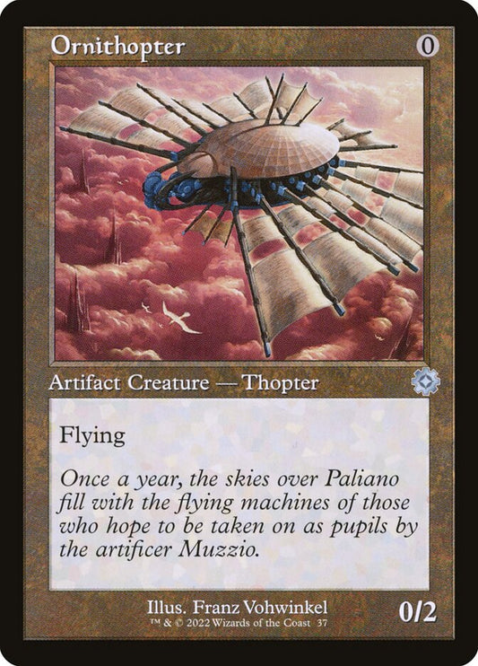 This Is An Image Of The Magic The Gathering Card Ornithopter From The Set Dominaria Remastered - Designed By Artist Franz Vohwinkel
