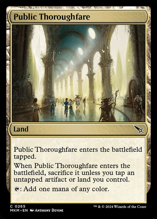 This Is An Image Of The Magic The Gathering Card Public Thoroughfare From The Set Murders at Karlov Manor - Designed By Artist Anthony Devine