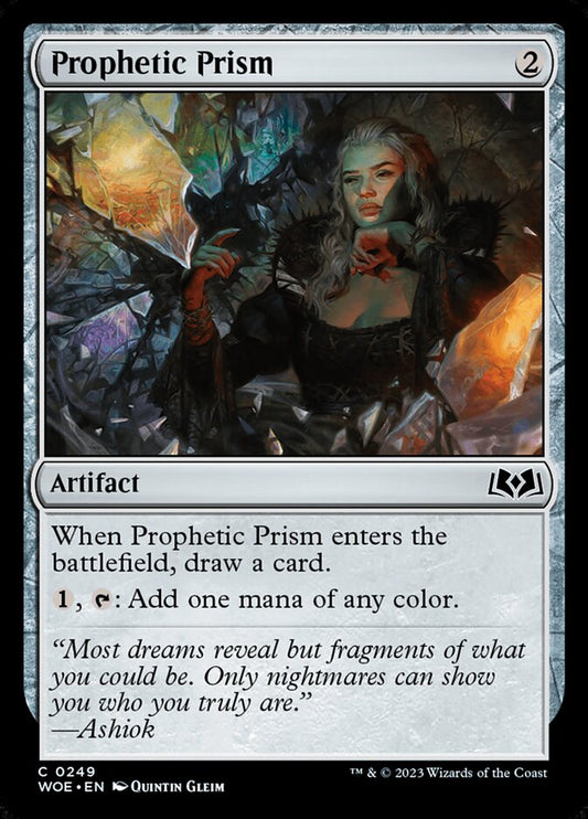 This Is An Image Of The Magic The Gathering Card Prophetic Prism From The Set Wilds of Eldraine - Designed By Artist Quintin Gleim