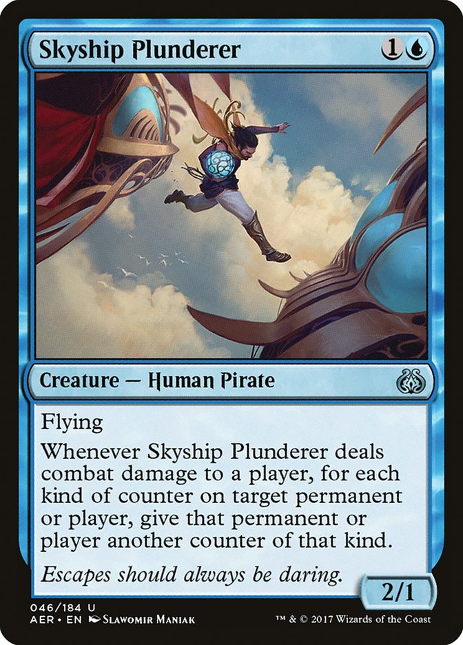 This Is An Image Of The Magic The Gathering Card Skyship Plunderer From The Set New Capenna Commander - Designed By Artist Slawomir Maniak
