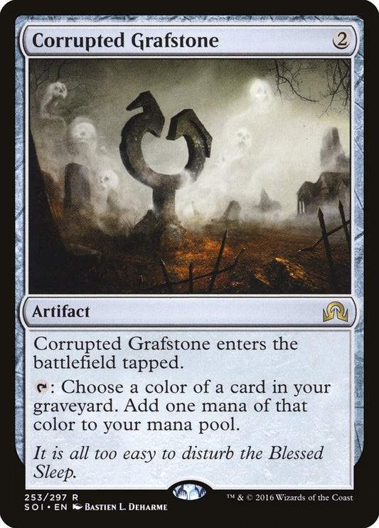 This Is An Image Of The Magic The Gathering Card Corrupted Grafstone From The Set Shadows over Innistrad - Designed By Artist Bastien L. Deharme