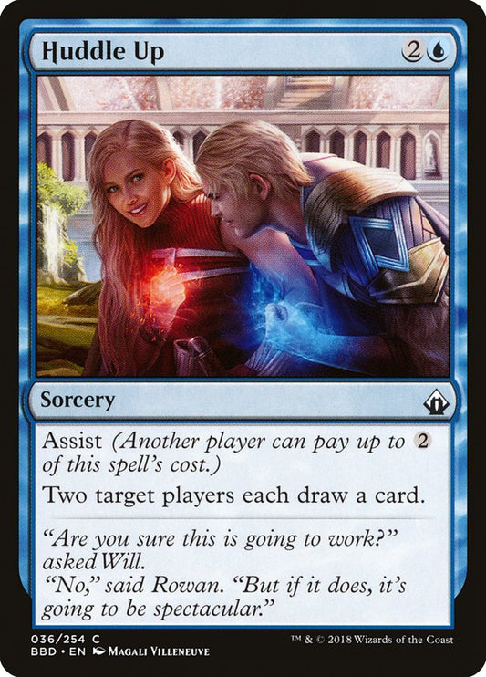 This Is An Image Of The Magic The Gathering Card Huddle Up From The Set Battlebond - Designed By Artist Magali Villeneuve