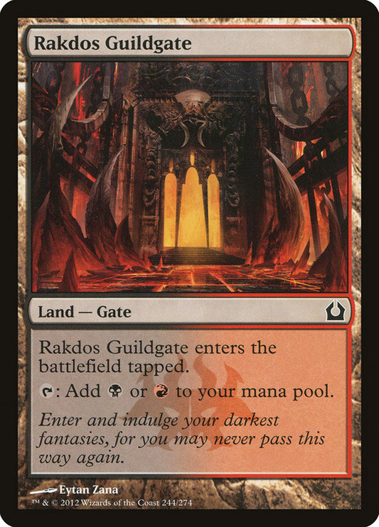 This Is An Image Of The Magic The Gathering Card Rakdos Guildgate From The Set Foundations - Designed By Artist Jonas De Ro
