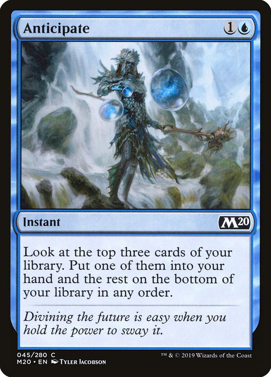This Is An Image Of The Magic The Gathering Card Anticipate From The Set Ikoria: Lair of Behemoths - Designed By Artist Kieran Yanner