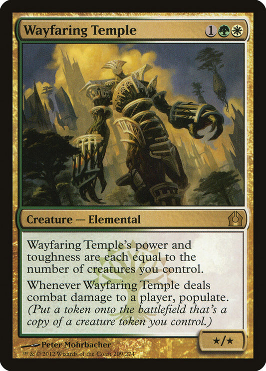 This Is An Image Of The Magic The Gathering Card Wayfaring Temple From The Set Commander 2019 - Designed By Artist Peter Mohrbacher
