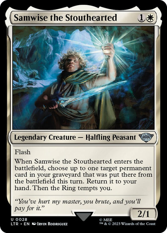 This Is An Image Of The Magic The Gathering Card Samwise the Stouthearted From The Set The Lord of the Rings: Tales of Middle-earth - Designed By Artist Irvin Rodriguez