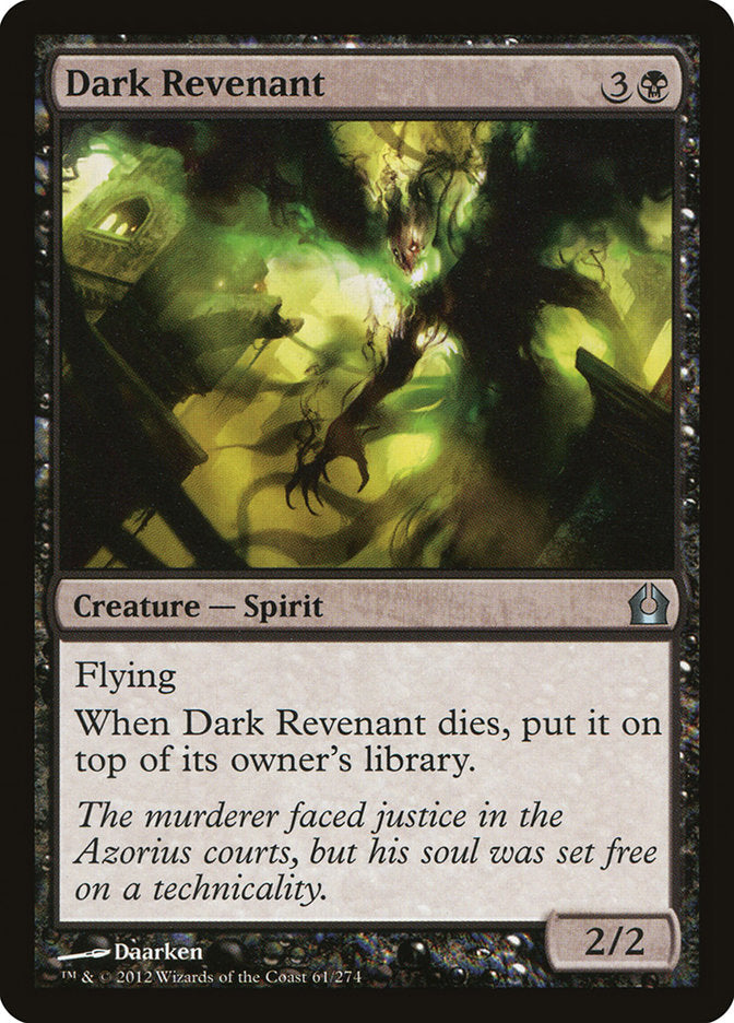 This Is An Image Of The Magic The Gathering Card Dark Revenant From The Set Return to Ravnica - Designed By Artist Daarken