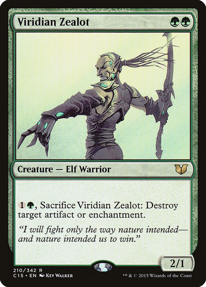 This Is An Image Of The Magic The Gathering Card Viridian Zealot From The Set Commander Anthology - Designed By Artist Kev Walker