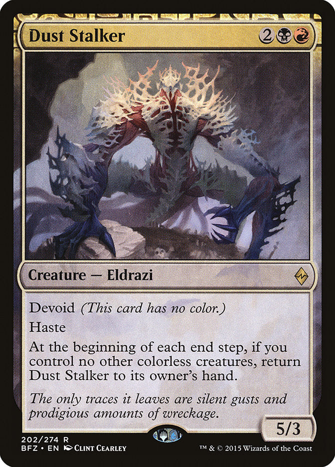 This Is An Image Of The Magic The Gathering Card Dust Stalker From The Set Battle for Zendikar - Designed By Artist Clint Cearley