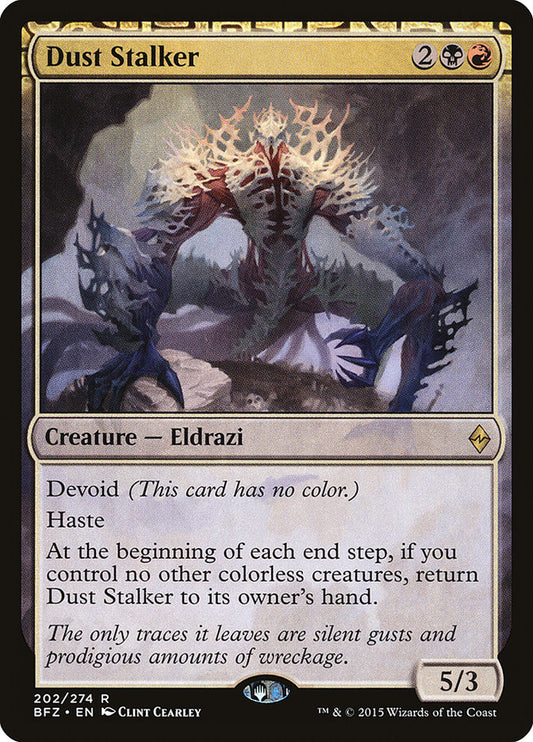 This Is An Image Of The Magic The Gathering Card Dust Stalker From The Set Battle for Zendikar - Designed By Artist Clint Cearley