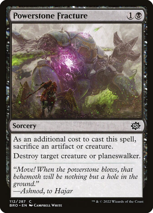 This Is An Image Of The Magic The Gathering Card Powerstone Fracture From The Set The Brothers' War - Designed By Artist Campbell White