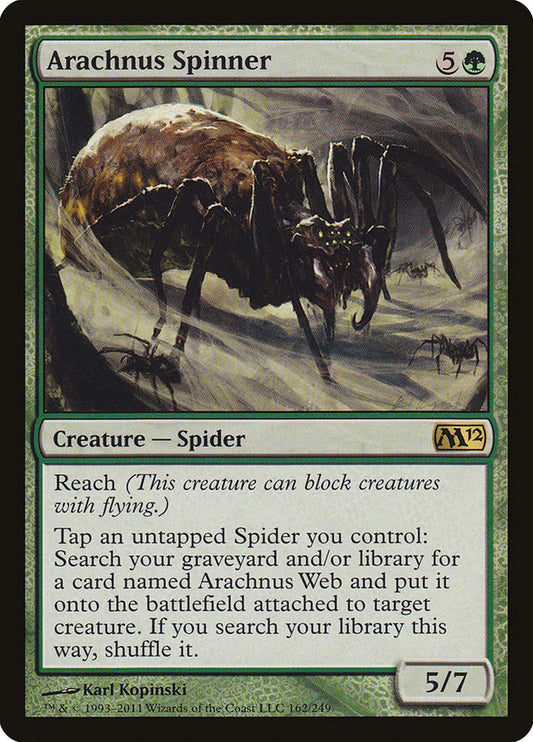 This Is An Image Of The Magic The Gathering Card Arachnus Spinner From The Set Double Masters 2022 - Designed By Artist Karl Kopinski
