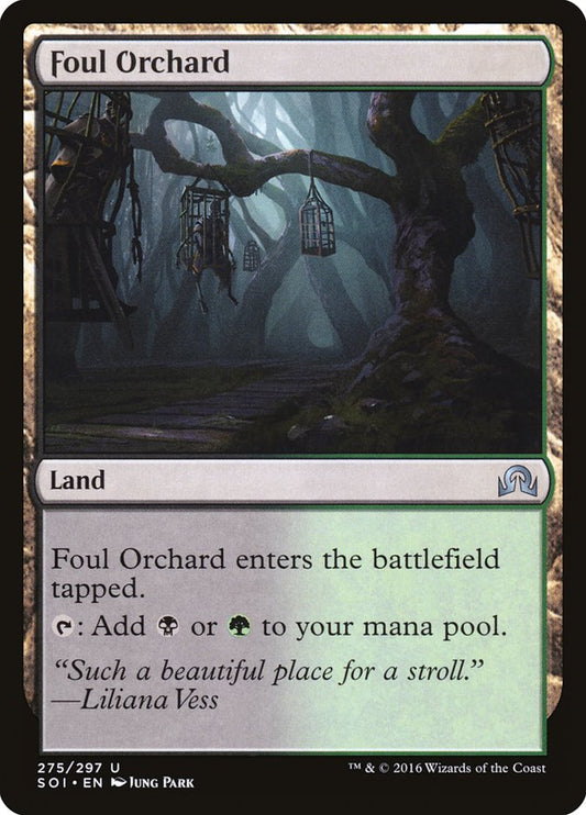 This Is An Image Of The Magic The Gathering Card Foul Orchard From The Set Kaldheim Commander - Designed By Artist Yeong-Hao Han